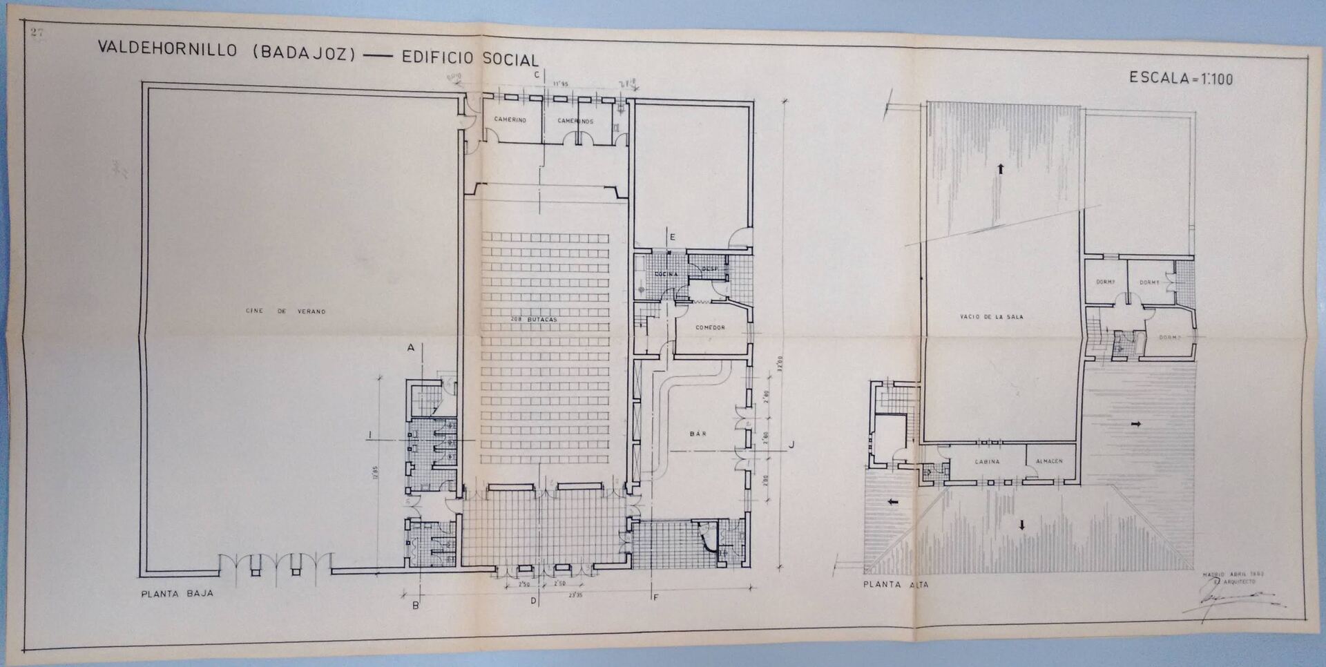 Edificio social · Distribución de estancias